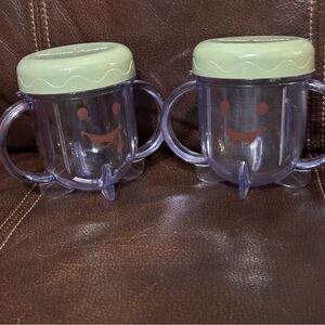 Baby Bullet 2  small‎ replacement cup with handles lot READ DESCRIPTION